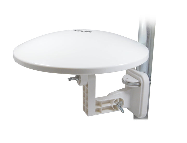 Metronic 427017 Ausrichtbare Antenne mit F.Stecker, 36 dB Weiss Omnidirektionale Antenne, verstärkt,