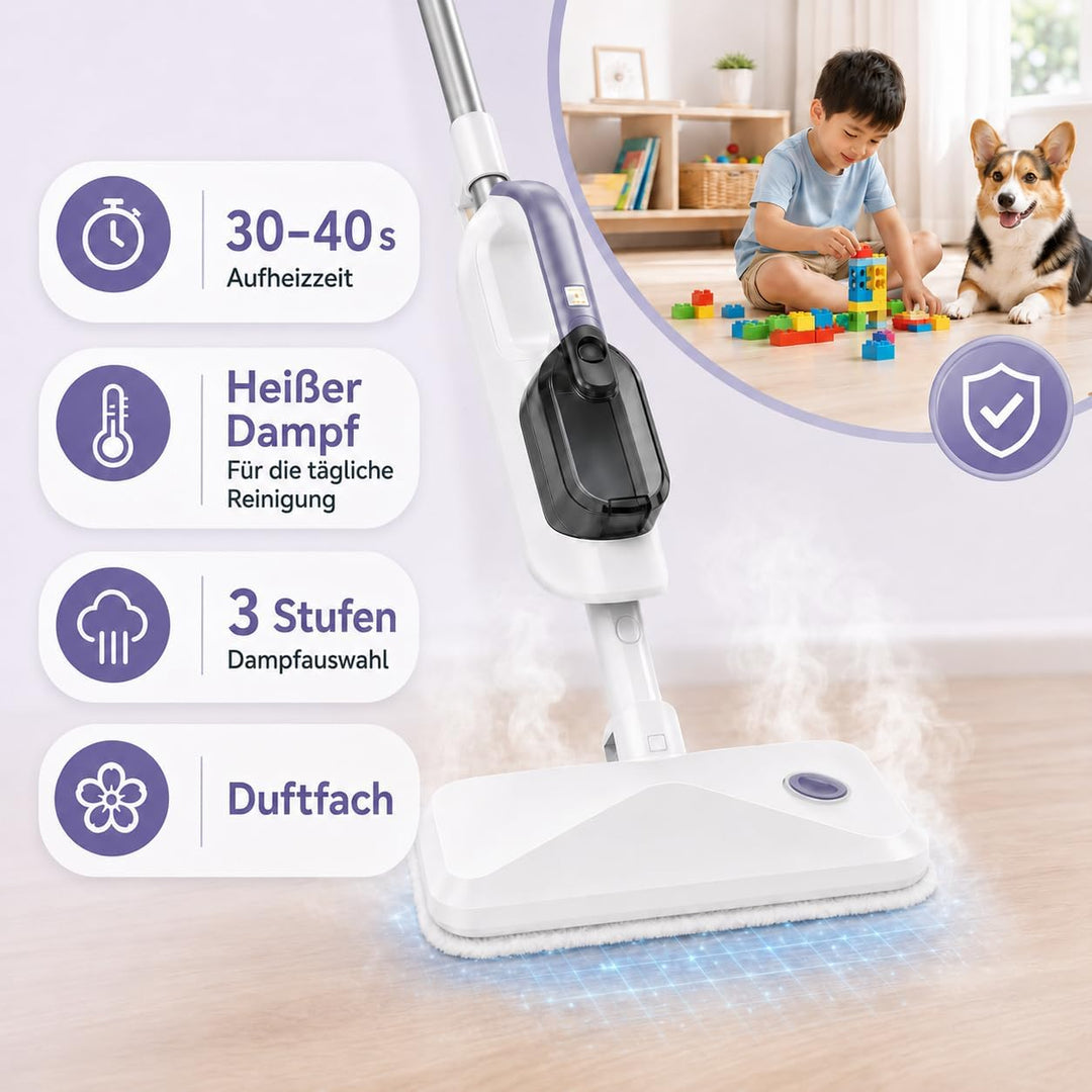 Dampfreiniger Handdampfreiniger, abnehmbar und multifunktional | 470 ml Wassertank, 3 Dampfstufen, D