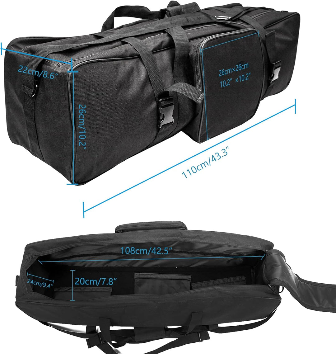 PYXEL STUDIO Robuste Tragetasche für Fotostudio, Beleuchtung, 110 cm x 26 cm x 22 cm – tragbare, lei