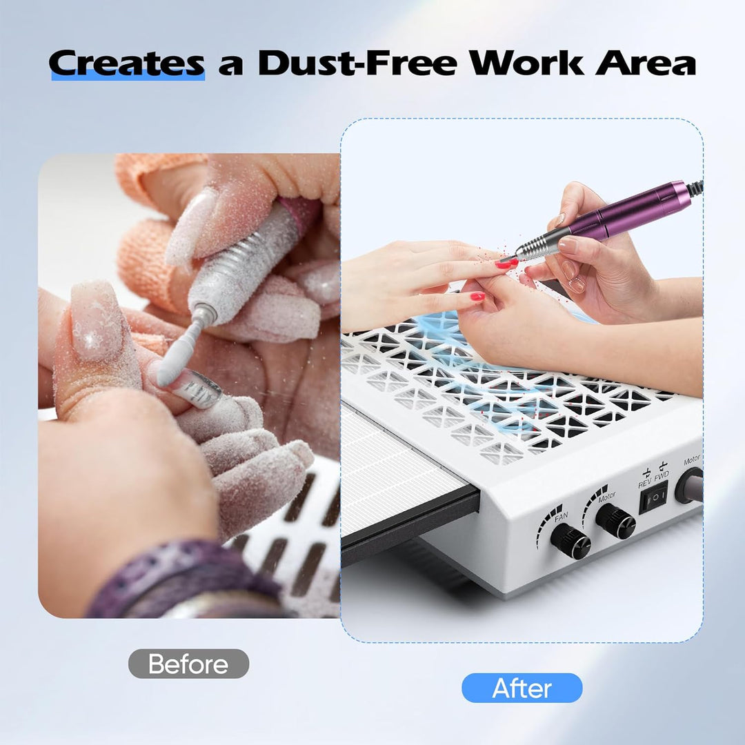 6 in 1 elektrische Nagelbohrer, 30000 U / min professioneller Nagelstaubkollektor 80W leistungsstark