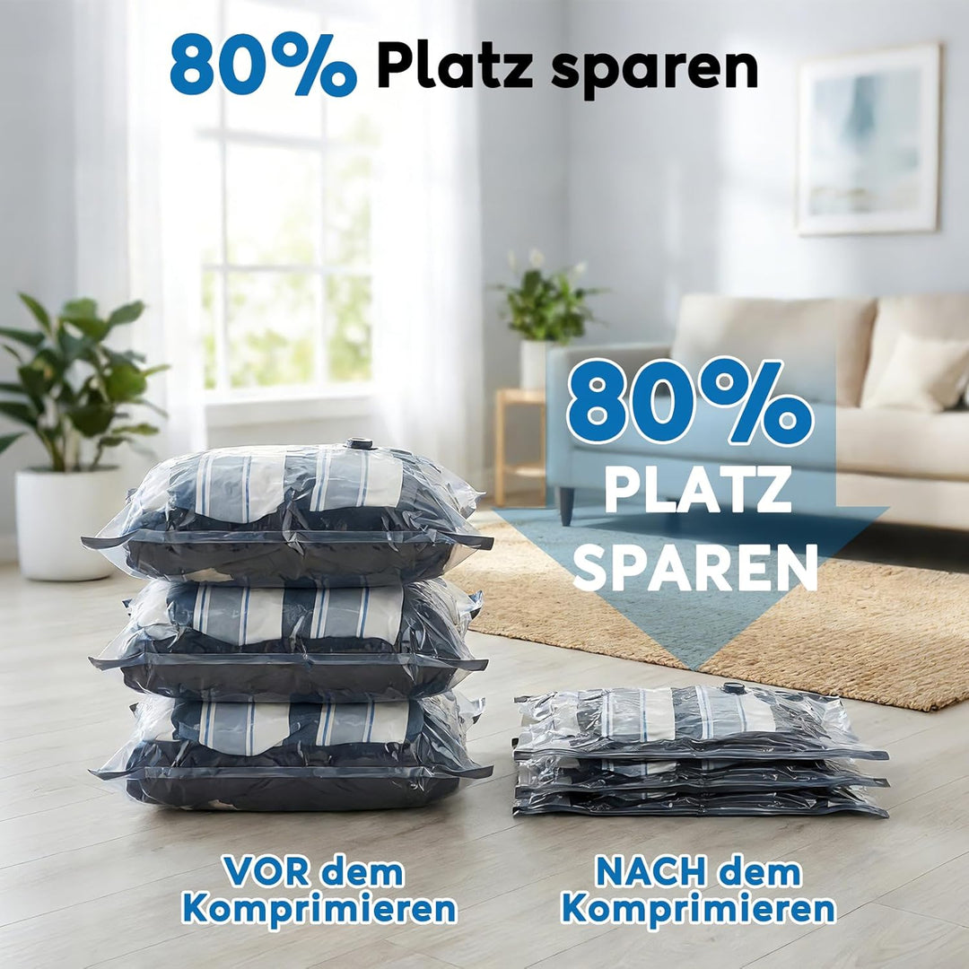 Reise Vakuumbeutel für Kleidung mit Kabellose Elektrischer -60000Pa Pumpe, 9 Stück Vacuum Storage Ba