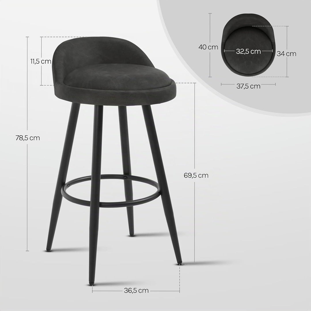 WOLTU BH327an-1 Barhocker 1er Set Barstuhl Hocker Tresenhocker Bistrohocker Designer Hocker mit Lehn