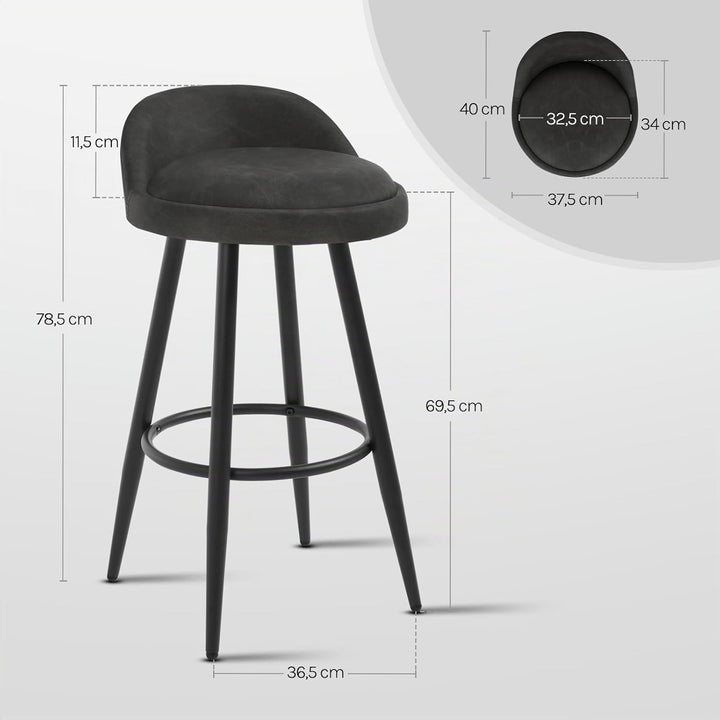 WOLTU BH327an-1 Barhocker 1er Set Barstuhl Hocker Tresenhocker Bistrohocker Designer Hocker mit Lehn