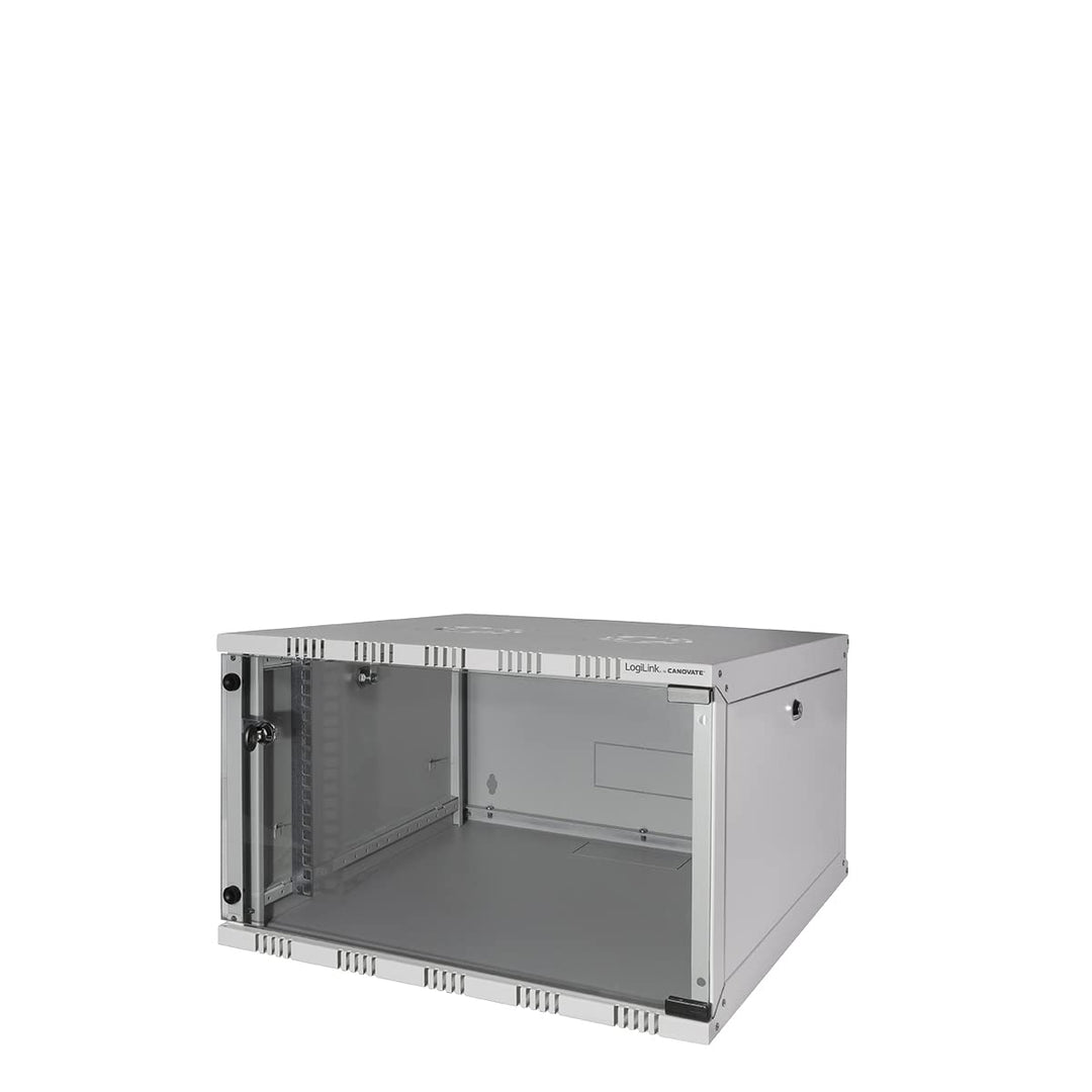 LogiLink W06A40G ECO Wandschrank 6HE (400mm Tiefe), Flat Pack (unmontiert), 48,26 cm (19 Zoll) licht