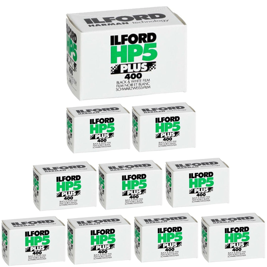 Ilford HP5 Plus ISO 400 Schwarz-Weiss-Rollfilm 35 mm (36 Belichtungen) (10er-Pack) Bundle (10 Stück)