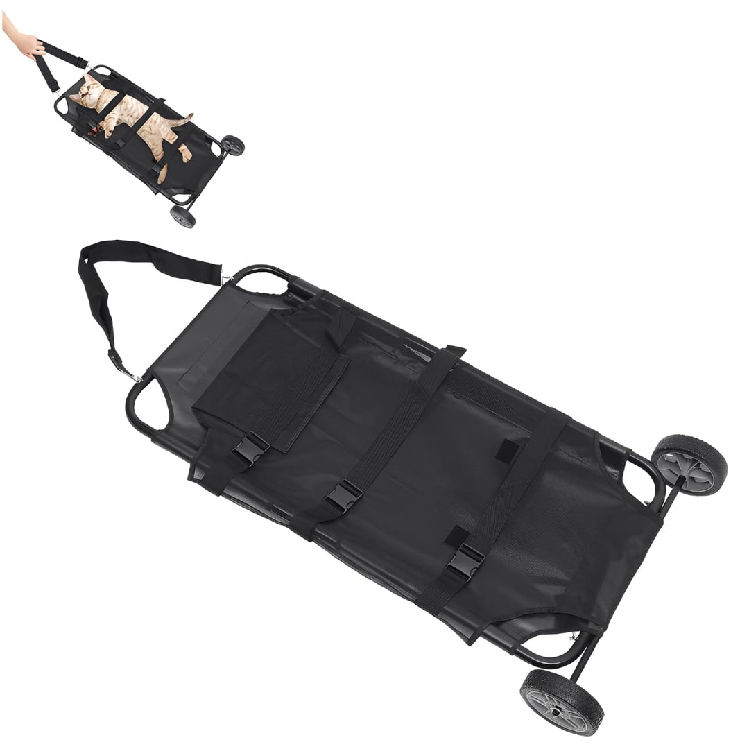 Fahrbarer Tierträge, Faltbare Transport Notfalltrage 115×55×15cm, Verstellbarer Schultergurt, Leicht