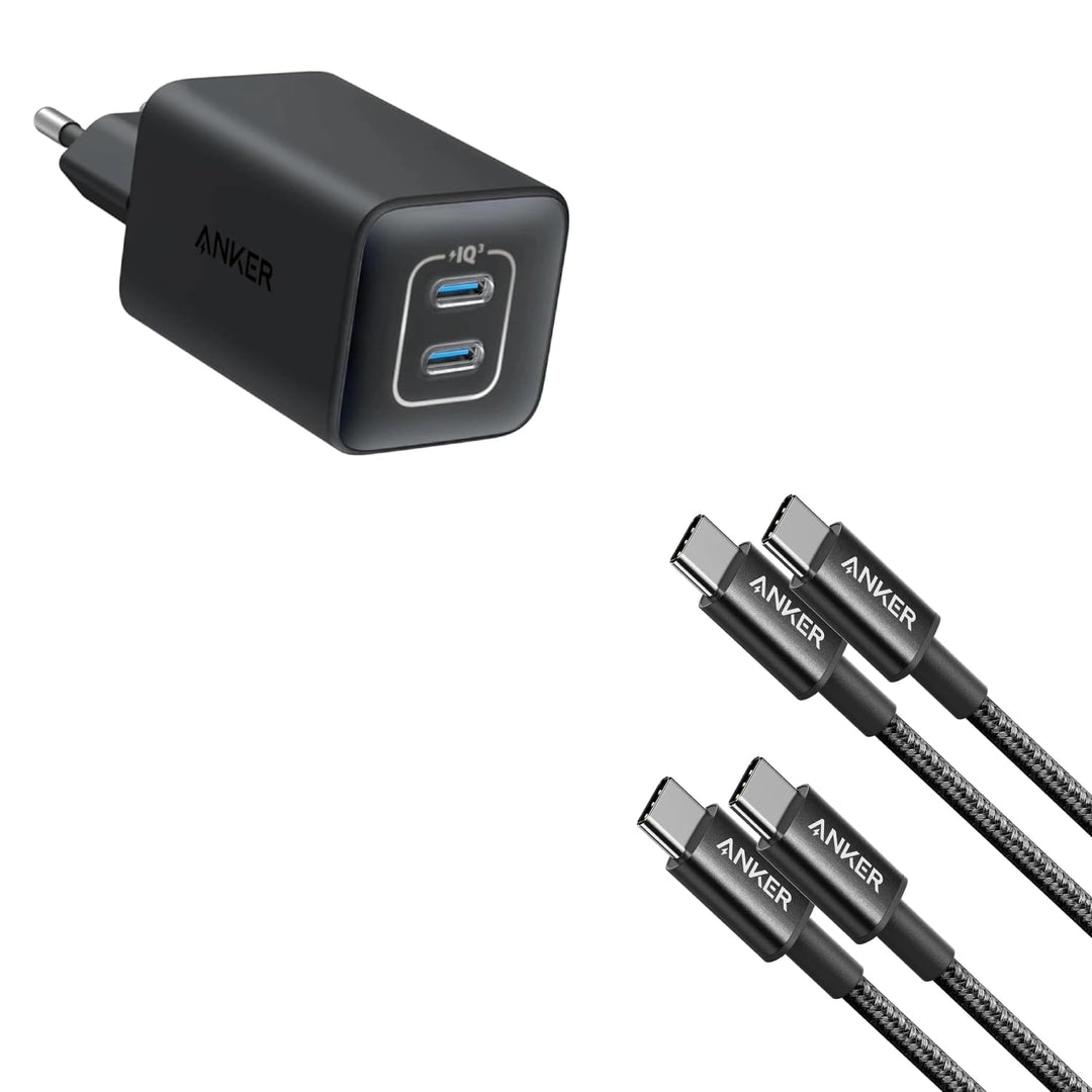 Anker 60W USB C Kabel [2 Stück 1m]+Anker 47W USB C Ladegerät
