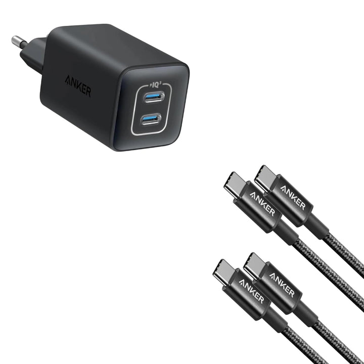Anker 60W USB C Kabel [2 Stück 1m]+Anker 47W USB C Ladegerät