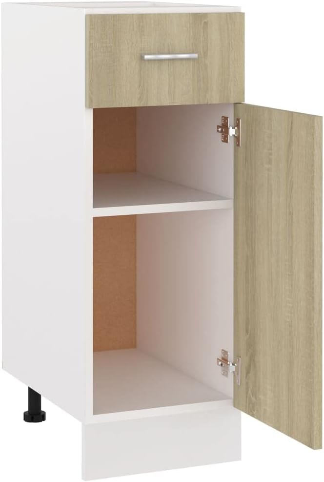 homiuse Schubunterschrank Sonoma-Eiche 30x46x81,5 cm Holz Kommode KüChenschrank Kommode Mit Schublad