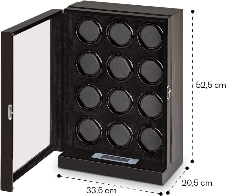 Klarstein Klagenfurt Uhrenbeweger, für 12 Automatikuhren, Links-Rechts-Lauf, max. 2200 Umdrehungen/T