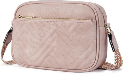 BOSTANTEN Damen Handy Umhängetasche, Crossbody Bag mit verstellbarem Breiter Gurt, PU Leder Gesteppt