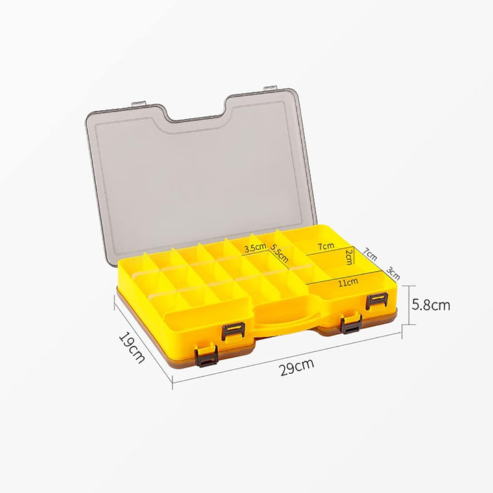 Doppelseitige Angelbox, Kunststoff Angelzubehör Köderbox, Aufbewahrungsbox für Angelzubehör mit Fäch