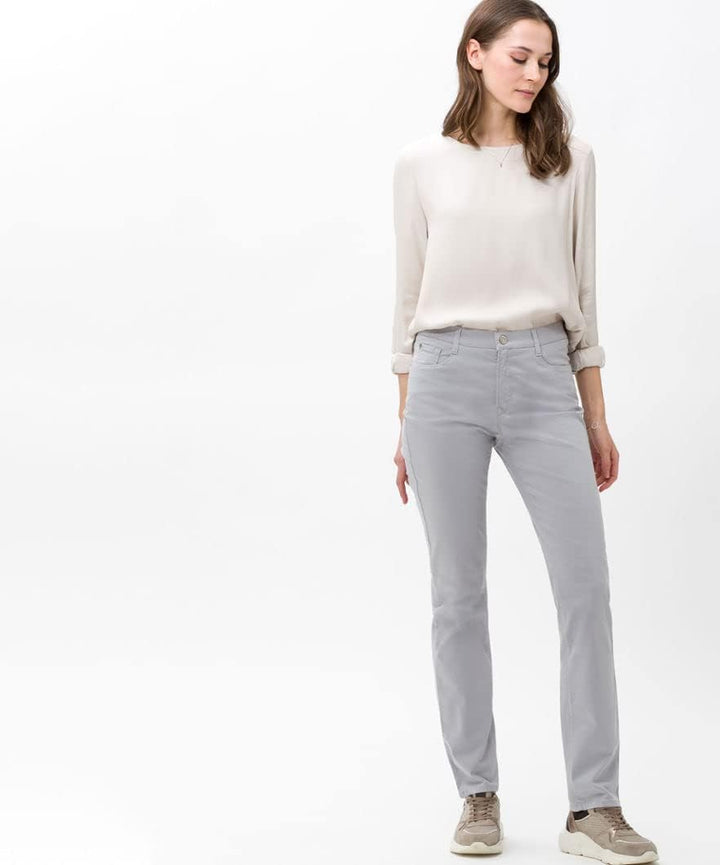 Brax Women's Mary Smart Cotton Trouser 26W / 30L Grey Melange, 26W / 30L Grey Melange
