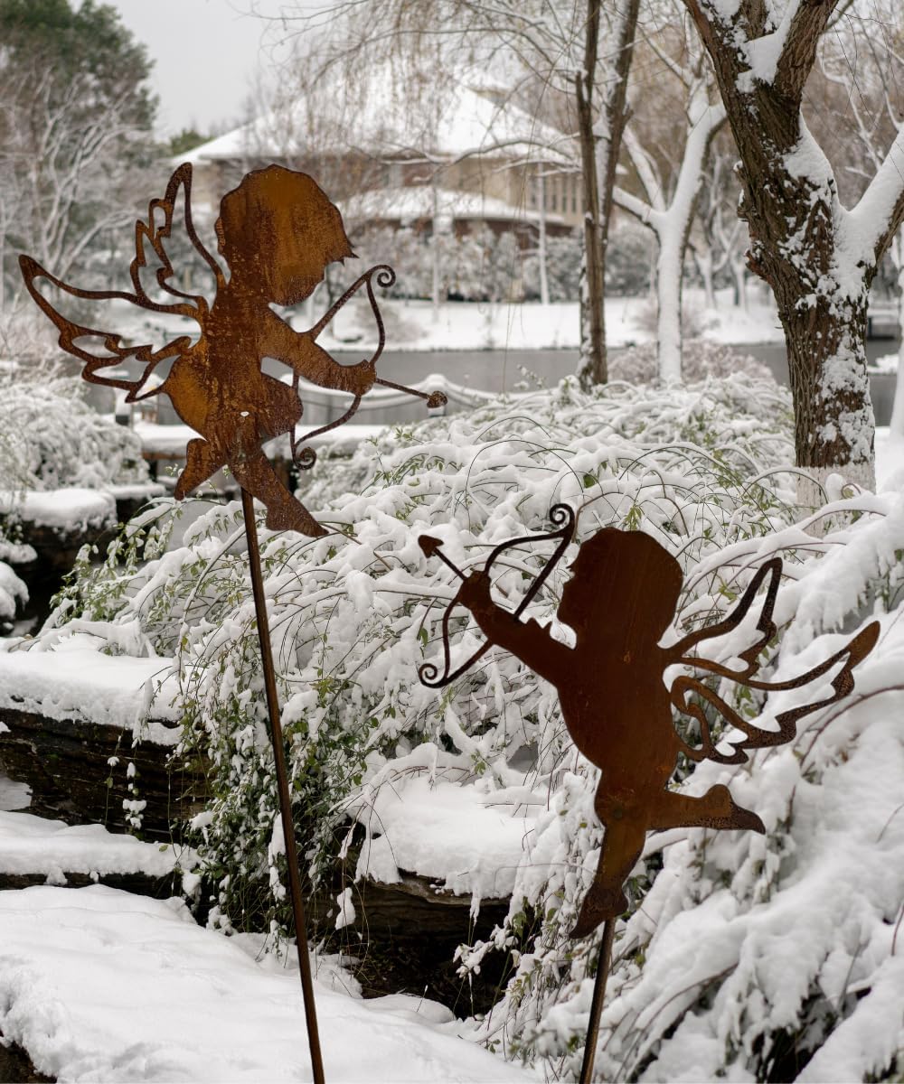 Terma Stahldesign XXL Set 120 cm Rost Weihnachtsengel Made in Germany Gartenstecker Outdoor rost dek