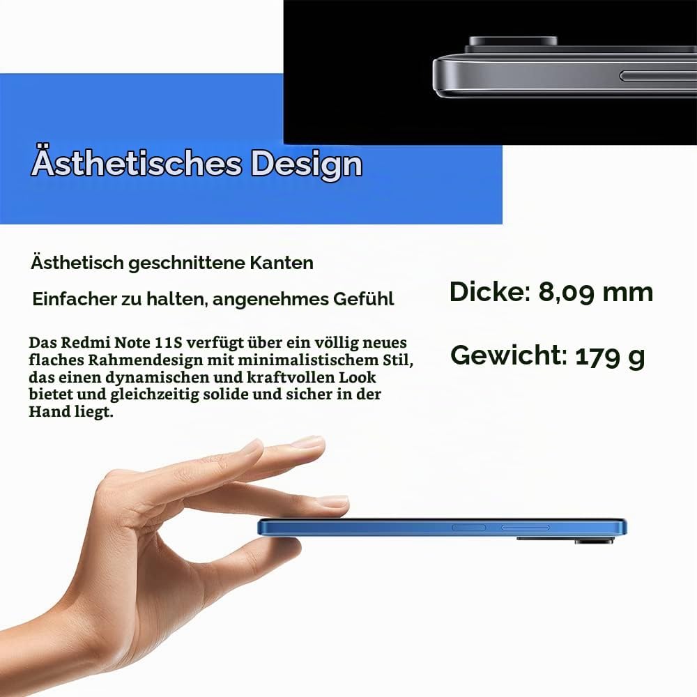 Xiaomi Redmi Note 11S Smartphone,6GB RAM 64GB ROM, 6,43 Zoll AMOLED DotDisplay, MediaTek Helio G96 P