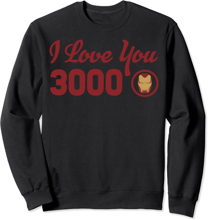 Marvel Avengers Endgame Iron Man I Love You 3000 Red Logo Sweatshirt