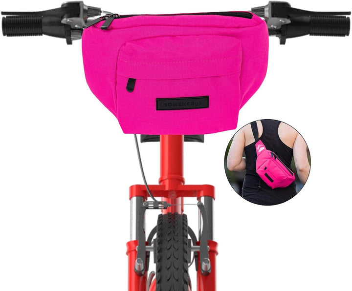 Bomence kleine Fahrrad Lenkertasche Hüfttasche 2-in-1, Gürteltasche, nachhaltige Bauchtasche aus rec
