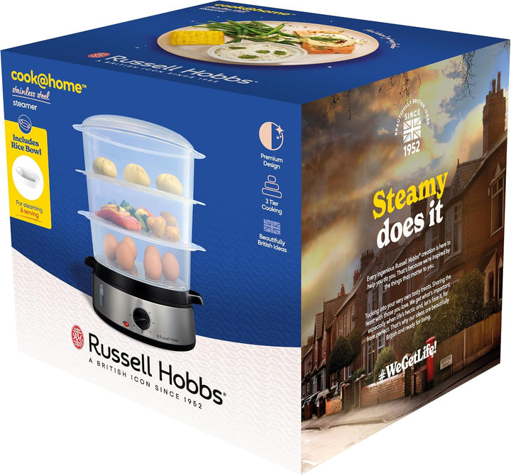 Russell Hobbs Dampfgarer [normale Grösse] 9,0l (60 Minuten Timer + Abschaltautomatik, 3 spülmaschine