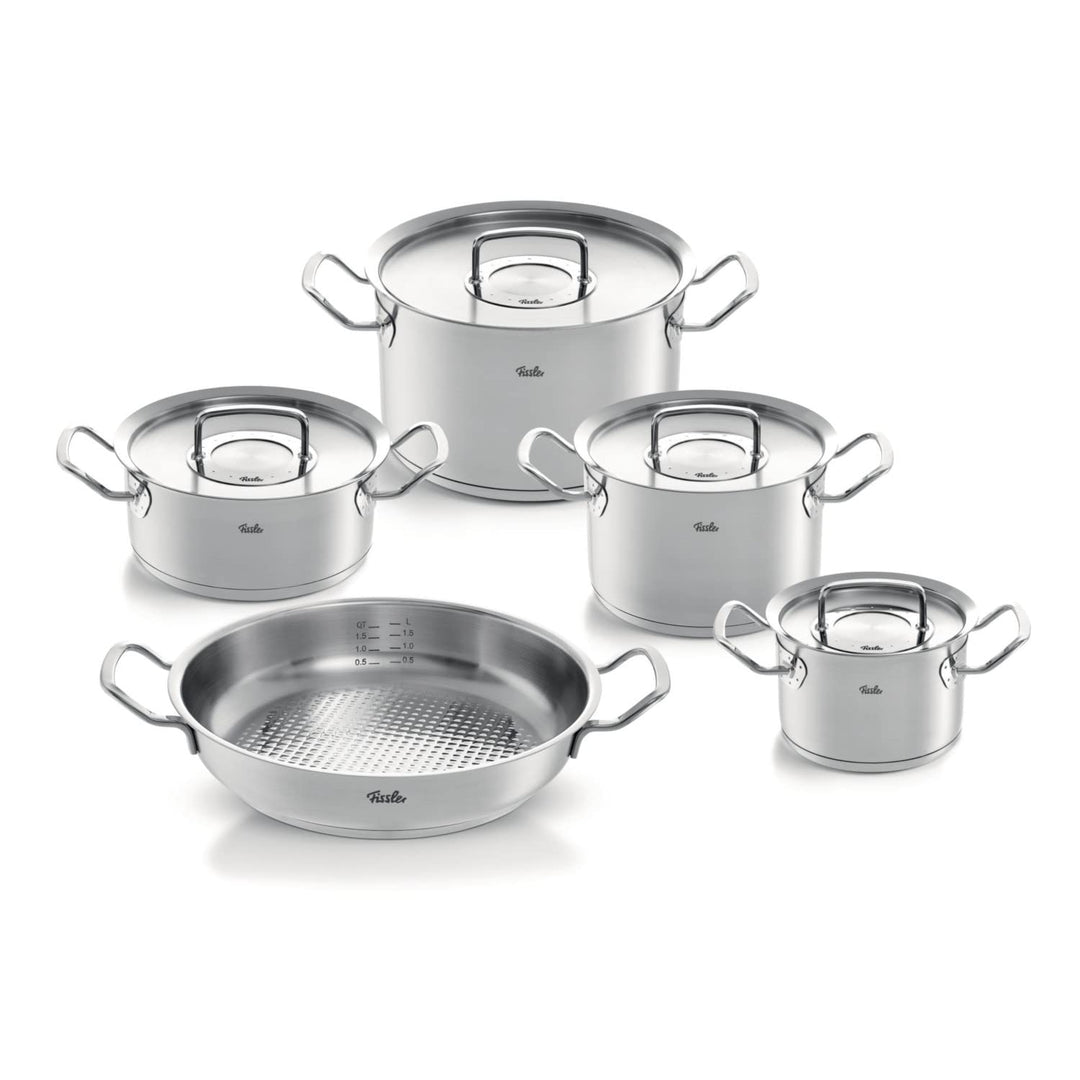 Fissler Original-Profi Collection / Edelstahl-Topfset, 5-teilig, Töpfe mit Metall-Deckel (3 Kochtöpf