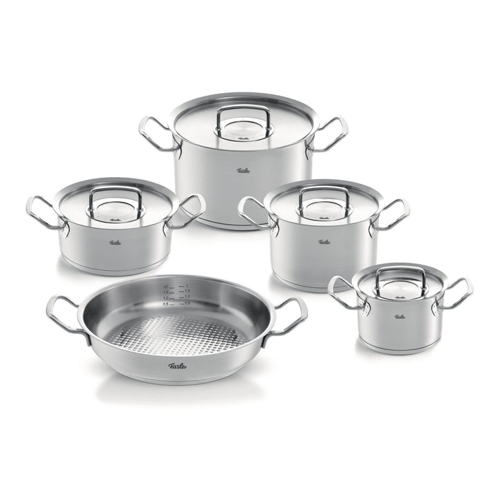 Fissler Original-Profi Collection / Edelstahl-Topfset, 5-teilig, Töpfe mit Metall-Deckel (3 Kochtöpf