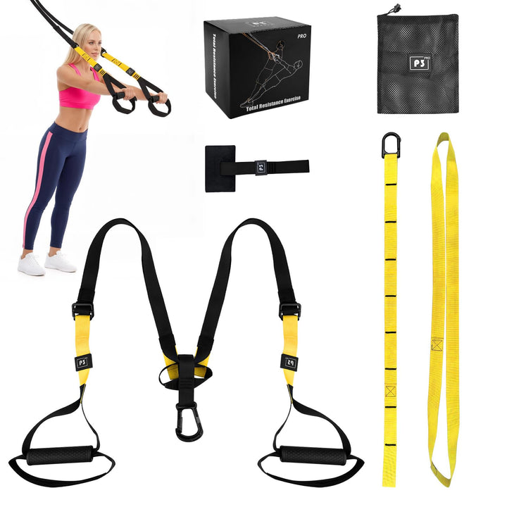 Sling Trainer, Schlingentrainer für Ein Ganzkörpertraining, Suspension Trainer mit Türanker Einstell