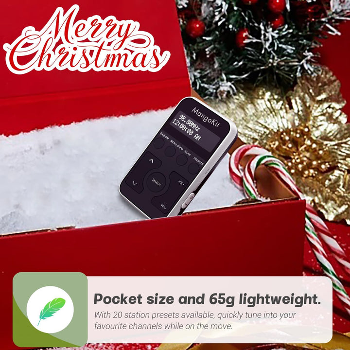 MangoKit MP1+Tragbares Taschen-DAB-Radio DAB/DAB+,persönliches FM-Radio mit Kopfhörern,Sport-DAB-Rad