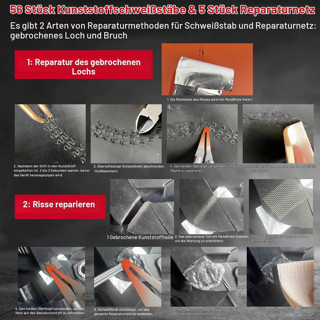 200W 2-in-1 Kunststoff Schweissen Maschine Auto Stossstange Reparatur Set mit 1000PCS Schweissnagel&amp;