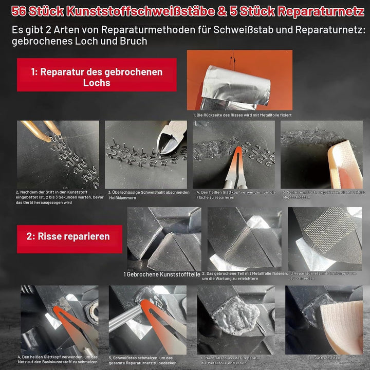 200W 2-in-1 Kunststoff Schweissen Maschine Auto Stossstange Reparatur Set mit 1000PCS Schweissnagel&amp;