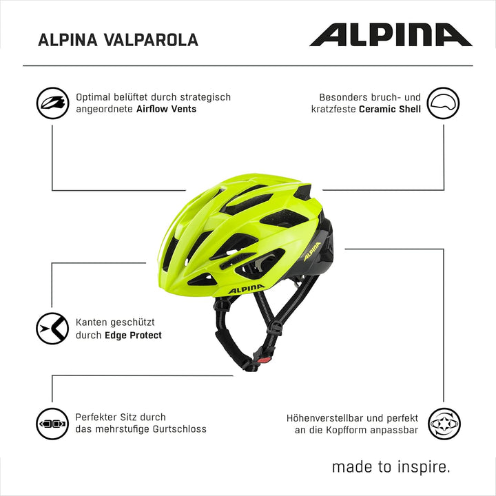 ALPINA VALPAROLA - Stossabsorbierender, Optimal Klimatisierter & Leichter Fahrradhelm Mit Antibakter