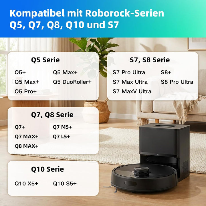 18 Stück Staubbeutel für Roborock Q10 S5+/X5+, Q7 L5+/M5+, S8+/S8 Pro Ultra Q/S Serie Staubbeutel, Q