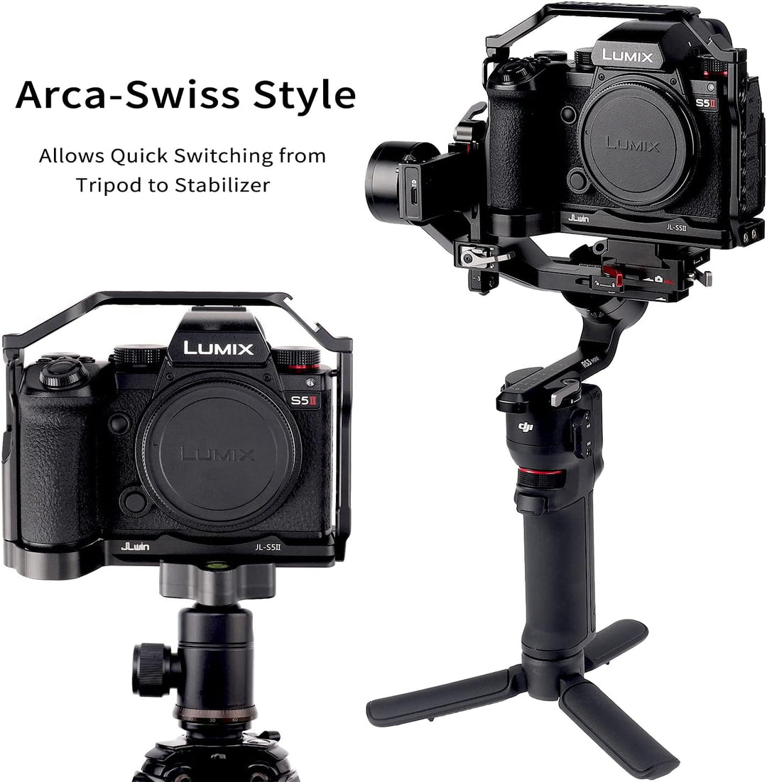 FOTGA Kamerakäfig für Panasonic LUMIX S5 II Kamera, Kompatibel mit DJI Ronin RS 2/RSC 2/RS 3/RS 3 Pr