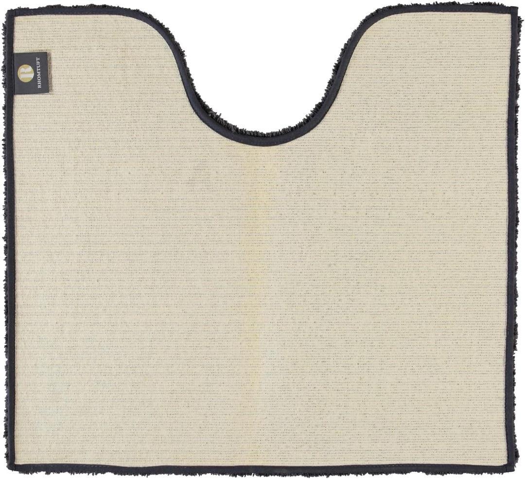 Rhomtuft Badteppiche Square Zinn - 02 Toilettenvorlage mit Ausschnitt 55x60 cm, Toilettenvorlage mit