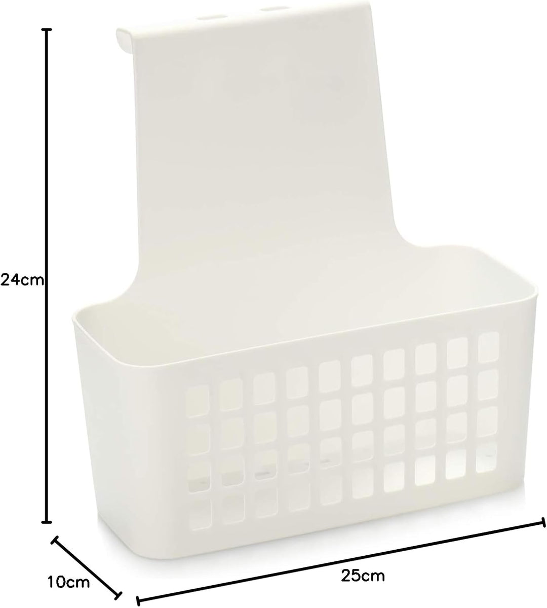 com-four® 2X Hängekorb, robuste Aufbewahrungsbox aus Kunststoff, Organizer für Küche, Bad und Kleide
