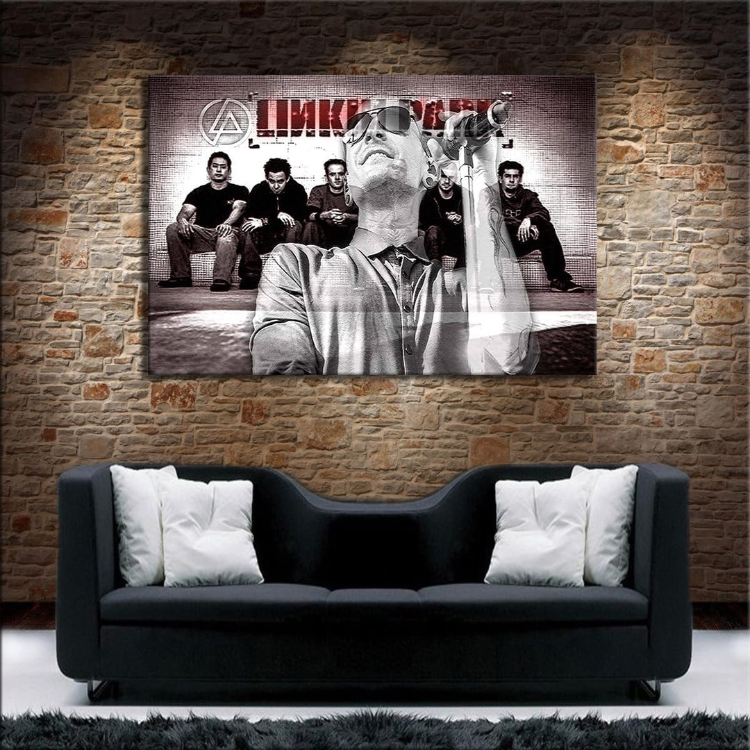 Myartstyle - Bilder Linkin Park Band 70 x 50 cm Leinwandbild XXL - Wandbild 1 Teilig - Gerahmter Kun