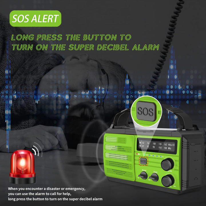 Solar Kurbelradio Notfall Outdoor Radio mit AM/FM 8000Mah Hand kurbel Notfall Radio Taschenlampen Be