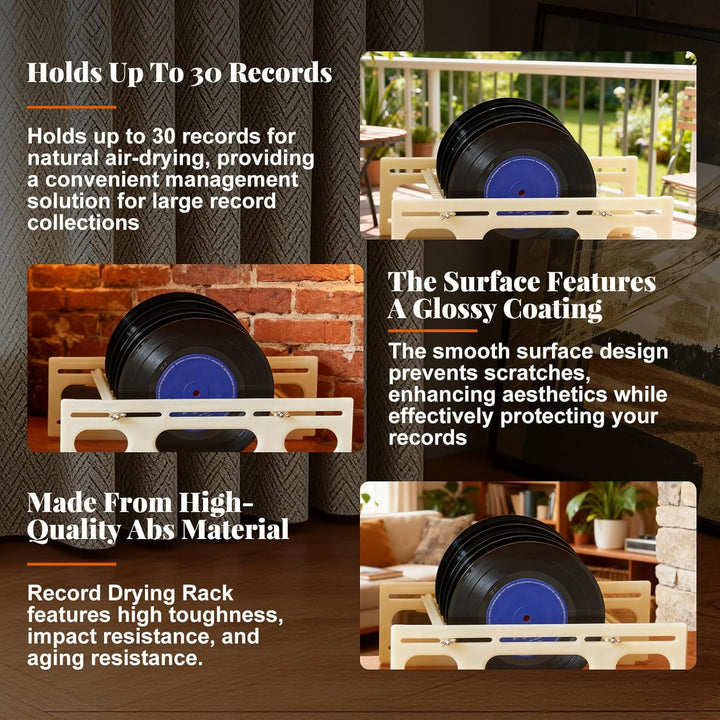 Topyond Schallplatten-Trockenständer,Schallplatten-Trockenständer,ABS,Kunststoff,Grosse Kapazität,Sc