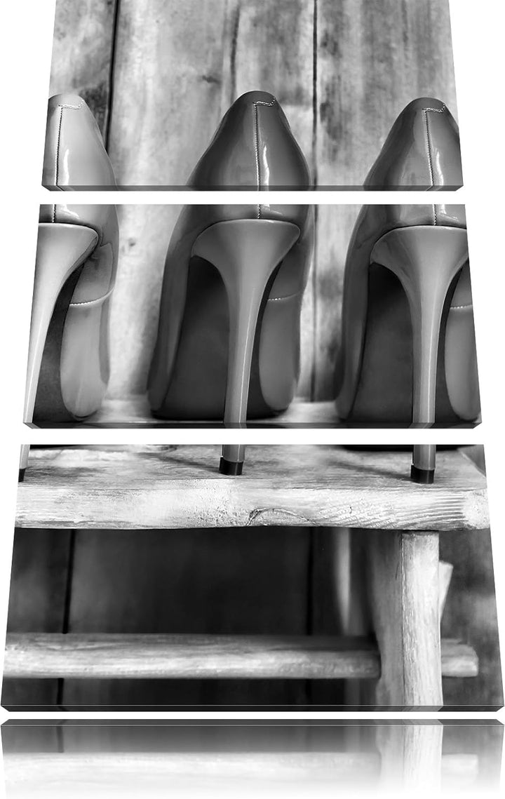Pixxprint Bunte High Heels als Leinwandbild | Grösse: 3 Teilig (120x80) | Wandbild| Kunstdruck | fer