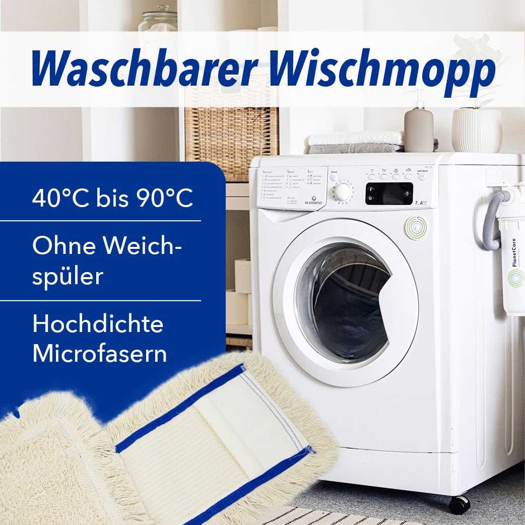 Baumwollmopp Wischbezug 50cm, weiss - Ersatzbezug für Bodenwischer - Wischmopp Bezug für alle gängig