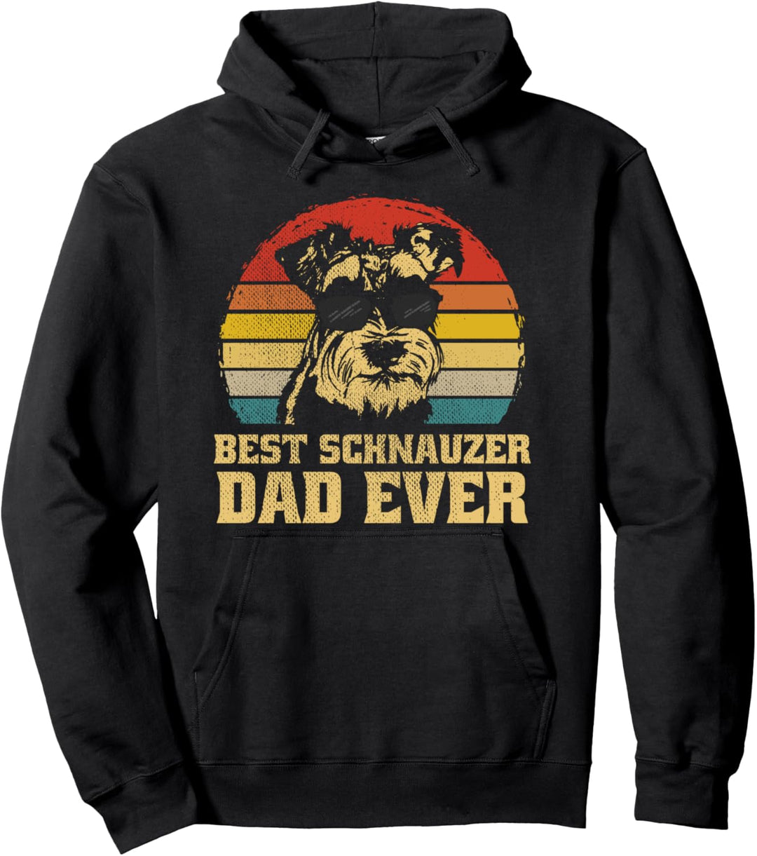 Best Schnauzer Dad Ever Hund Welpe Retro Papa Vater Geschenk Pullover Hoodie