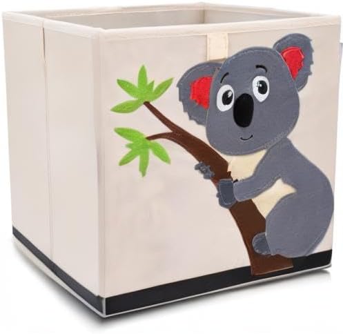 Aufbewahrungsbox im 2er Set Tiger und Koala I Doppelpack Spielzeugbox mit Tiermotiv passend für Würf