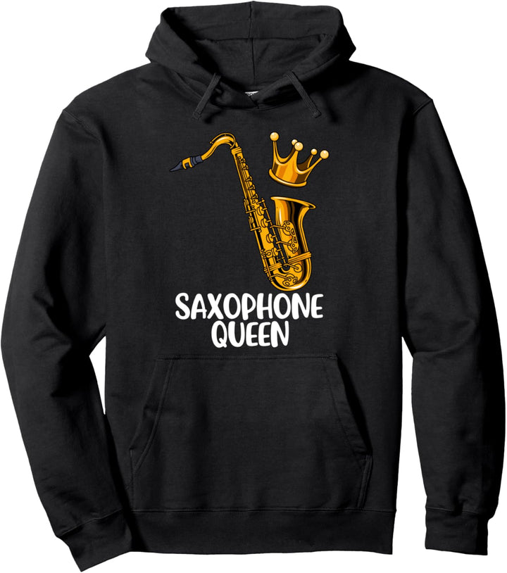 Saxophon Queen Hoodie Jazz Musik Geschenk Frauen Saxophon Pullover Hoodie