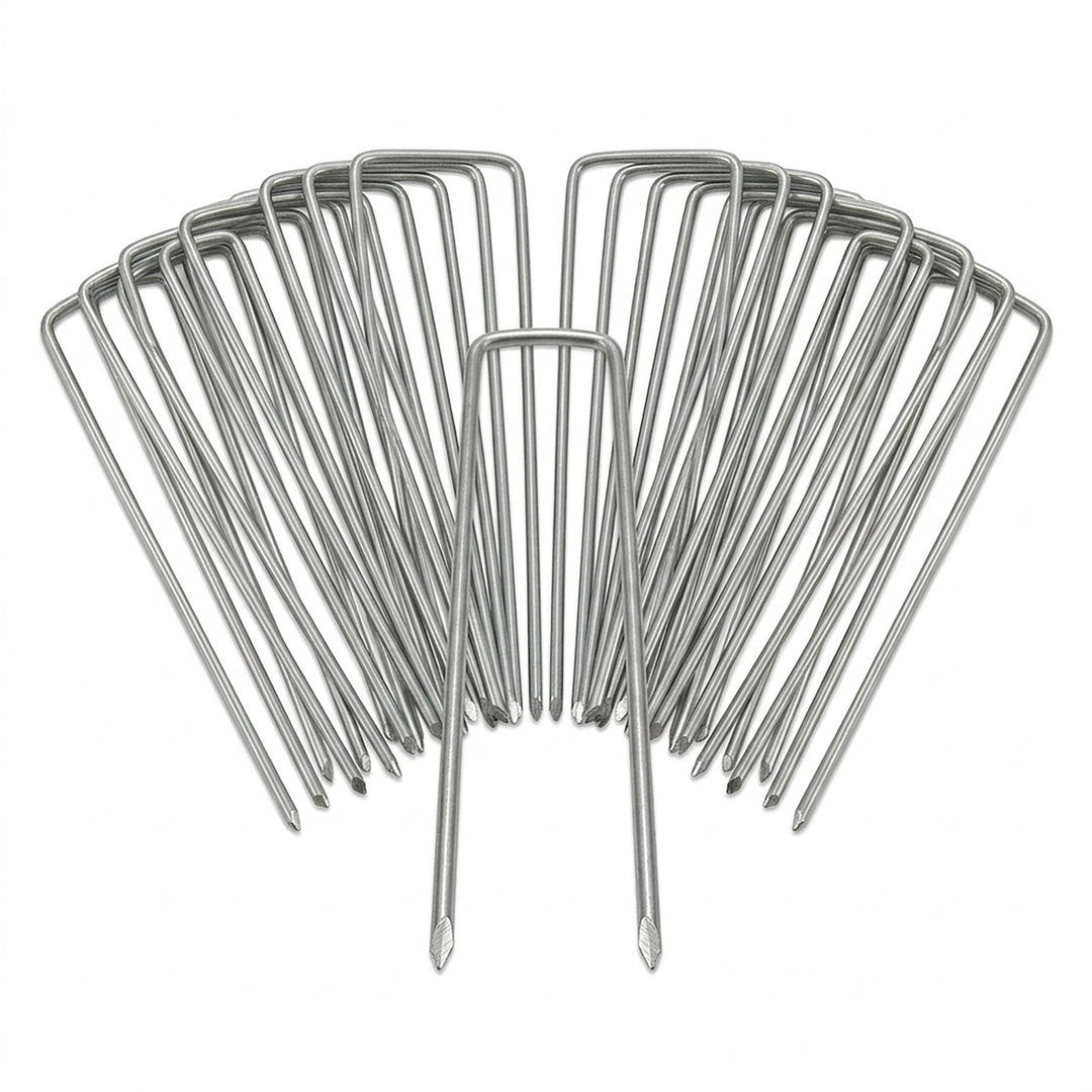 Relaxdays Bodenanker, 25er Set, Rostbeständig, Angeschrägte Enden, Zum Einschlagen, 15cm lang, Verzi
