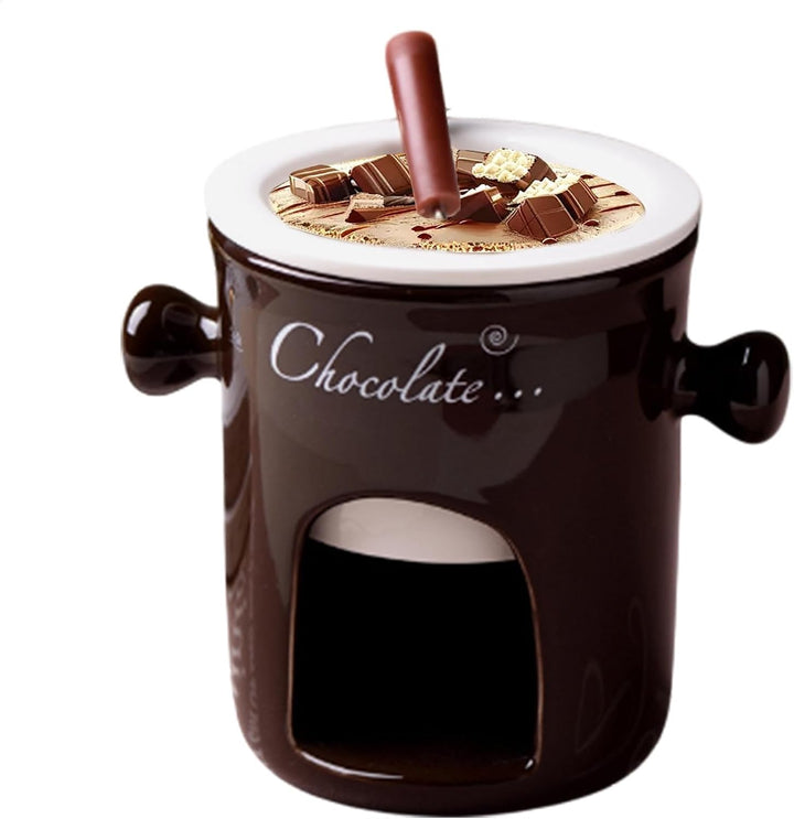 Generisch Schokoladenfondue-Set | Schokoladenfondue-Becher aus Keramik Teelichtkerze beheizt Schokol