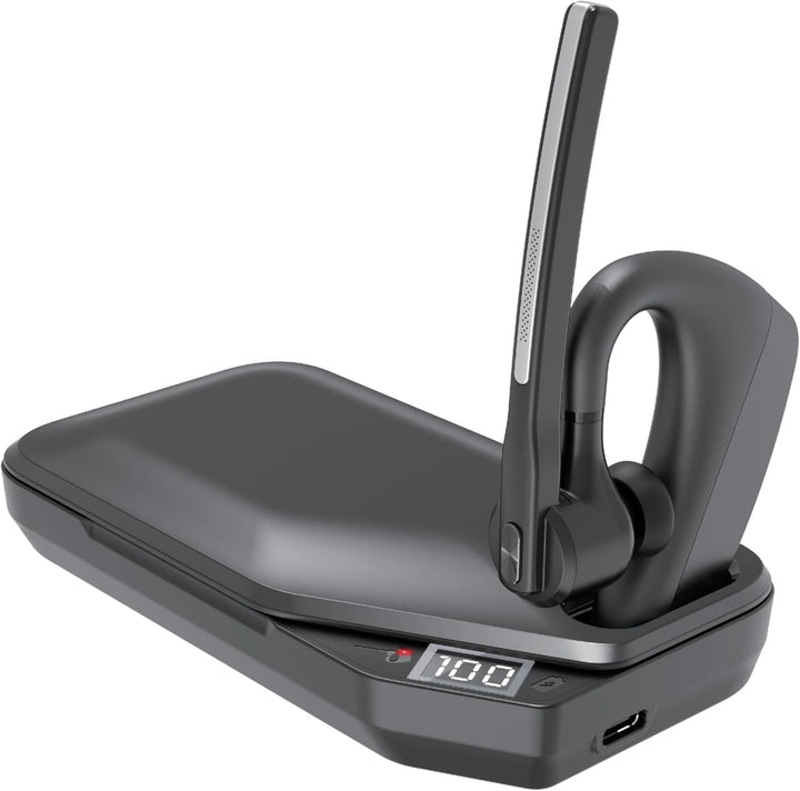 Conambo Bluetooth Headset V5.2, kabelloser Ohrhörer mit 750-mAh-Ladeetui, 64 Stunden Gesprächszeit,