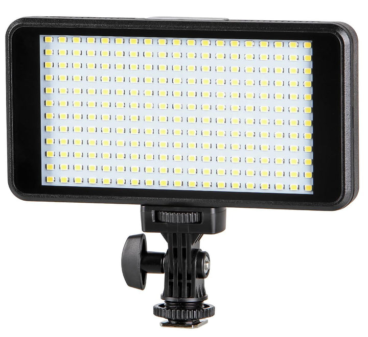 ayex Extraflache dimmbare Videoleuchte mit 228 LEDs und Power Bank Funktion mit Diffusoren und Neige