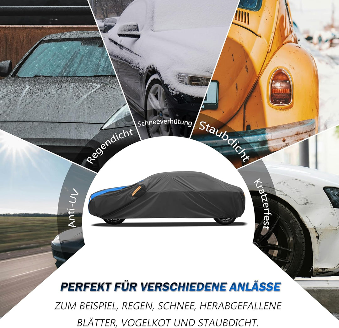 Autoabdeckung Wasserdicht Auto Abdeckplane,Autohülle Autoplane Winter & Sommer für Garage Staubdich