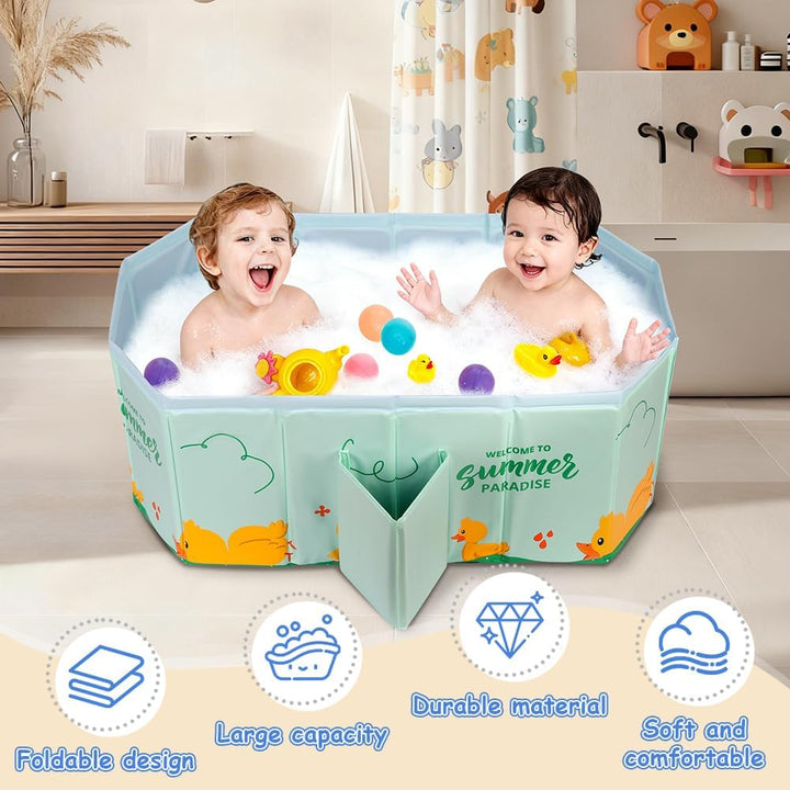 Faltbare Badewanne Kinder Tragbare Säuglings Badewanne Baby mit Ablassschraube Integrierte Tragbare