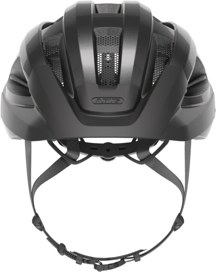 ABUS Rennradhelm Macator - sportiver Fahrradhelm für Einsteiger - auch für Zopfträger/-innen - für D
