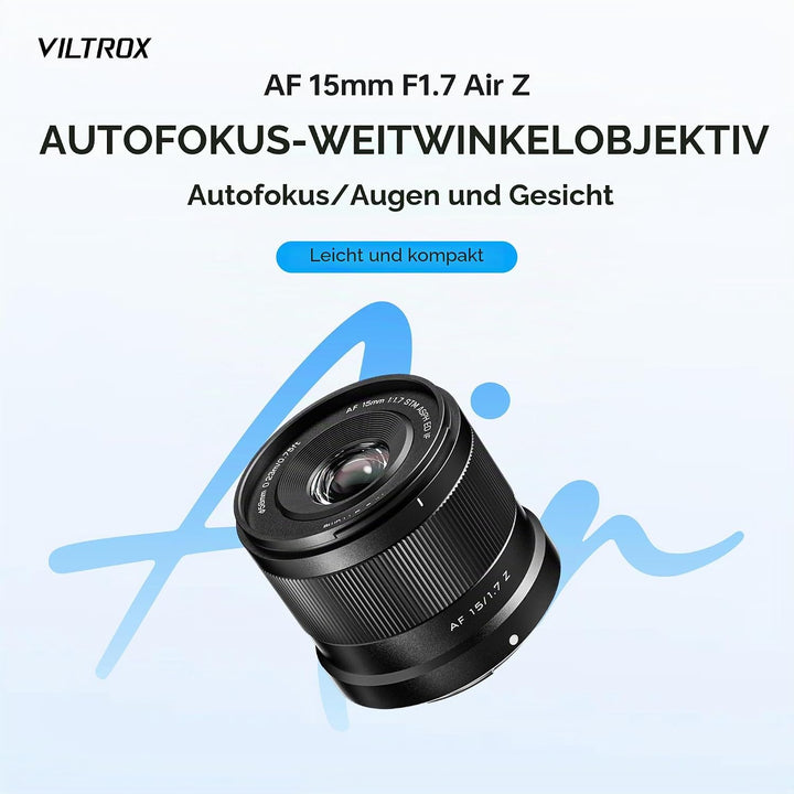 VILTROX AF 15mm F1.7 Objektiv für Nikon Z-Mount, f/1.7 APS-C Autofokus-Festbrennweite mit grosser Bl