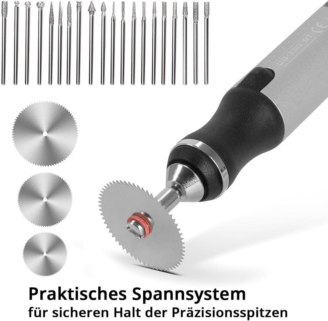 STAHLWERK USB-Gravierstift UG-300 ST mit 8 W Akku-Gravierer | Gravurstift | Graviergerät | Gravurger